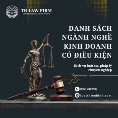 Danh sách ngành nghề kinh doanh có điều kiện